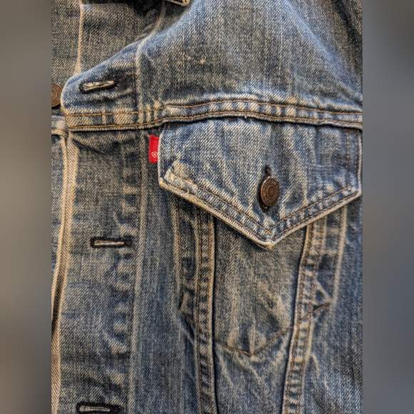 Vintage 80s Levi Denim Trucker Jacket Size 42L - Picture 3 of 12